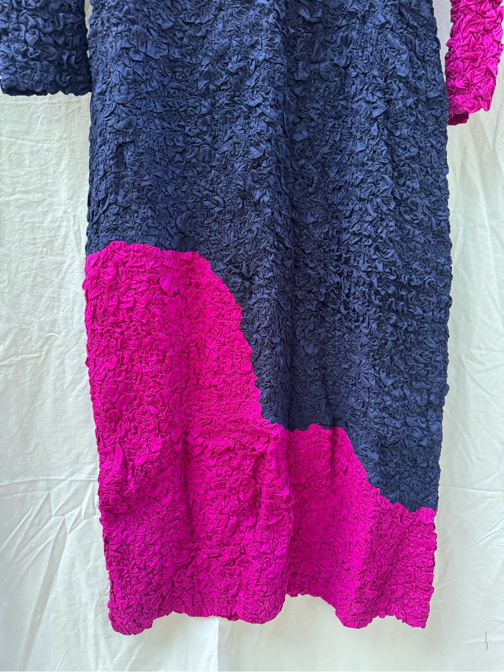 Mara Hoffman Two-Tone Textured Long Sleeve Maxi Dress in Black and Magenta - Picture 5 of 13